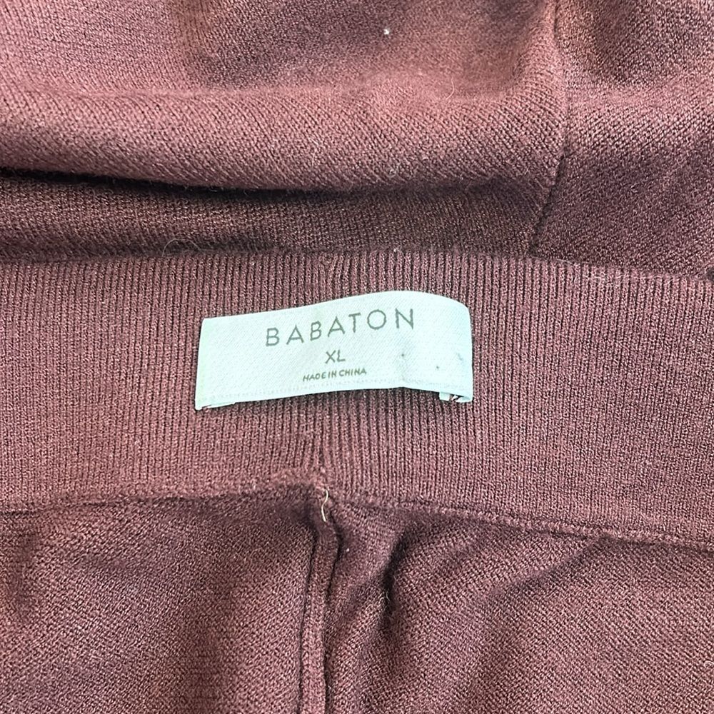 Aritzia Babaton Rodin Burgundy Knit Jogger XL - Picture 10 of 12